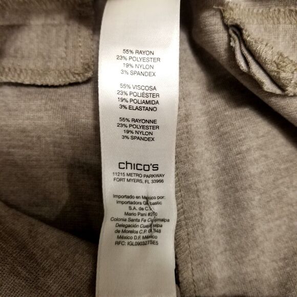 Chico's Lindy Side-Zip Pants Womens 1 Brown Straight Flat front Dark Wash - Picture 11 of 12